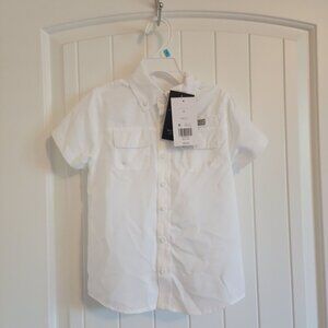 Ocean + Coast Boys White Short-Sleeve Button-Up Shirt Size 5